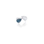 FANCY GREY-BLUE DIAMOND AND DIAMOND RING  3.18卡拉 梨形 彩灰藍色 VS2淨度 鑚石 配 2.61卡拉 梨形 足色 VVS1淨度 鑽石 戒指