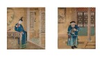 Anonyme Deux fragments de peintures Dynastie Qing, XVIIIE-XIXE siècle | 清十八至十九世紀 人物故事圖兩幀 | Anonymous,  Two fragments of paintings  ink and colour on paper, Qing Dynastie, 18th-19th century