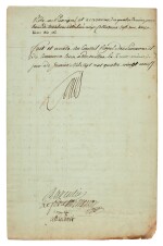LOUIS XVI | document signed ("Louis"), listing the tax liabilites of nobles in Auch, 1789