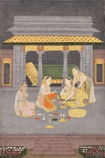 LADIES ON A ZENANA TERRACE AT NIGHT, INDIA, LUCKNOW OR FAIZABAD, LATE 18TH CENTURY
