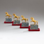 A set of four Rearing horses | Ensemble de quatre chevaux cabrés