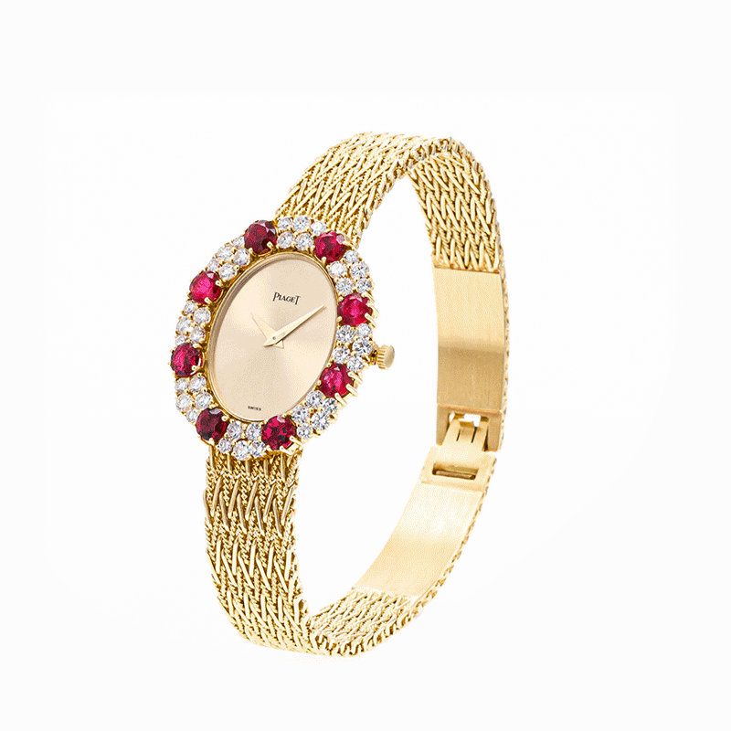 Piaget | Montre bracelet de dame rubis et diamants | Lady's ruby and diamond bracelet watch