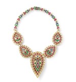 Collier rubis, émeraudes, saphirs et diamants | Ruby, emerald, sapphire and diamond necklace