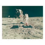 [APOLLO 11]. BUZZ DEPLOYING THE EARLY APOLLO SCIENTIFIC EXPERIMENTS PACKAGE. VINTAGE CHROMOGENIC PRINT
