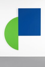 Blue Panel with Green Curve