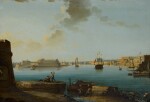 Malta, a view of the Fort St. Angelo and the Grand Harbor at Valletta