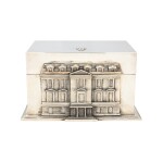 Sterling silver box depicting the Paris headquarters   Circa 1980