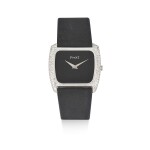 PIAGET | REFERENCE 94585, A WHITE GOLD AND DIAMOND-SET WRISTWATCH WITH ONYX DIAL, CIRCA 1980
