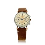 REFERENCE 4099 A STAINLESS STEEL AND PINK GOLD CHRONOGRAPH WRISTWATCH WITH FLARED LUGS, CIRCA 1938
