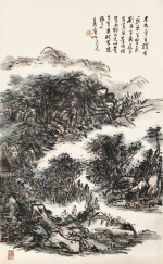 Huang Binhong 黃賓虹  | Encounter in Secluded Mountains 松溪會友
