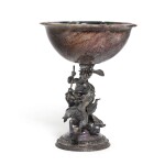 An Austrian silver mounted hardstone tazza, late 19th century, seemingly unmarked, late 19th/early 20th century