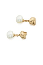 PAIR OF GOLD AND CULTURED PEARL CUFFLINKS, ELSA PERETTI FOR TIFFANY & CO.