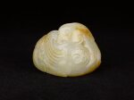 A white and russet jade 'bird' pebble, Song - Ming dynasty | 宋至明 白玉雕鳳鳥
