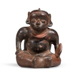 Statue d'un personnage assis, Colima, Mexique, 100 AV. J.-C.-250 AP. J.-C. | Colima seated figure of a dwarf, Mexico, Protoclassic, 100 BC-AD 250