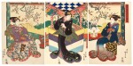 Utagawa Kunisada (1786-1864) | Hand Games with Floral Sleeves (Kenzumo hana no furisode) | Edo period, 19th century