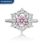 Very Light Pink Diamond and Diamond Ring