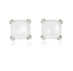 Pair of moonstone and diamond ear clips, Michele della Valle