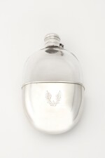 A VICTORIAN SILVER AND GLASS FLASK | WILLIAM SUMMERS, LONDON | 1887