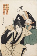 Utagawa Toyokuni (Toyokuni I) (1769-1825), The actors Hagino Isaburo and Matsumoto Koshiro, Japan, Edo period | 日本 江戶時代 歌川豊國 《萩野伊三郎 及 松本幸四郎》 木刻版畫