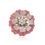 Pink Sapphire and Diamond Ring | Fred Leighton | 粉紅色剛玉 配 鑽石 戒指