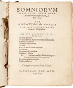 Cardano | Somniorum Synesiorum, Basel, 1562, limp vellum