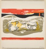 Reclining figure with red stripes (Cramer 291)