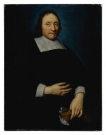 Portrait of a gentleman, half-length, holding a pair of gloves