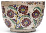 AN EXCEPTIONALLY LARGE KUTAHYA POLYCHROME POTTERY BOWL, TURKEY, MID-18TH CENTURY