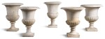  A SET OF FIVE ITALIAN WHITE MARBLE CAMPANA URNS 19TH CENTURY