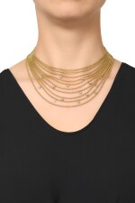 Gold and diamond necklace, 'Draperie'