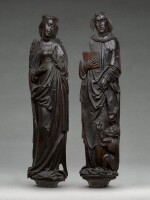 Pair of reliefs of the Virgin and Saint John