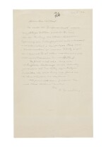 EINSTEIN, ALBERT | Autograph letter signed ("A. Einstein") to Jacob Billikopf, [Princeton?], 30 September 1936