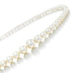 Natural pearl and diamond necklace, early 20th century