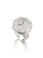 AUDEMARS PIGUET | A WHITE GOLD AND DIAMOND-SET RING WATCH, CIRCA 2000 | 愛彼 | 白金鑲鑽石戒指錶，錶殼編號D94812，約2000年製