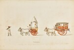 Two illustrations of processional scenes, South India, Company School, probably Tanjore or Vellore, circa 1830