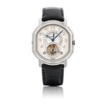 DANIEL ROTH | REF 196.X.60  WHITE GOLD TOURBILLON WRISTWATCH WITH RETROGRADE DATE AND POWER RESERVE INDICATION  CIRCA 2005