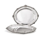 A pair of George IV silver oval meat-dishes, Benjamin Smith, London, 1823