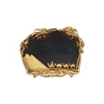 Egyptian-Revival Gold and Ancient Glass 'Desert' Brooch | Gustav Manz 為 F. Walter Lawrence 設計 | 埃及復興風格黃金及古代玻璃 'Desert' 胸針