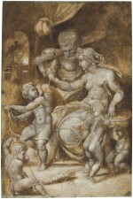 Recto: Venus and Vulcan, Cupid and putti Verso: Madonna and Child and St. Elizabeth with St. John the Baptist