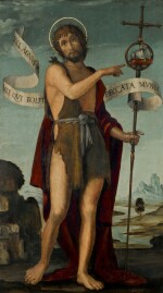 BERNARDO ZENALE  |  Saint John the Baptist, standing in a landscape