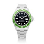 Submariner "Kermit Flat 4", Reference 16610LV  | A brand new and early stainless steel wristwatch with date and bracelet, Circa 2003  | 勞力士 |  Submariner "Kermit Flat 4"型號16610LV | 全新早期精鋼鏈帶腕錶，備日期顯示，約2003年製
