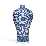 A blue and white 'floral' meiping, Qing dynasty, 18th / 19th century | 清十八 / 十九世紀 青花纏枝花卉紋梅瓶