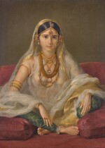 Portrait of a Mughal lady, seated in an interior