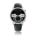 Lange Zeitwerk Striking Time White gold wristwatch with digital display, striking time and power reserve indication Circa 2010 | 朗格 | 145.029F型號「Lange Zeitwerk Striking Time」白金腕錶備報時功能、數字時間及動力儲存顯示，年份約2010