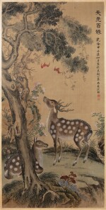 Anonyme Deux cerfs Dynastie Qing, XVIIIE-XIXE siècle | 清十八至十九世紀 沈銓（款） 雙鹿圖 | Anonymous  Two deers