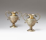 A pair of small silver-gilt altar vases, probably London circa 1660 | Paire de petits vases d'autel en vermeil, probablement Londres vers 1660