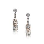 Pair of silver pendent ear clips