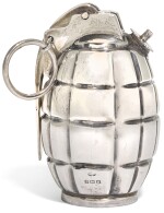 A novelty silver table cigar lighter in the form of a grenade, Deakin & Francis Ltd., Birmingham, 1917
