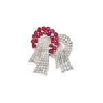 Ruby and Diamond Brooch, France