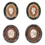 A set of four marble medallions, in antique style   